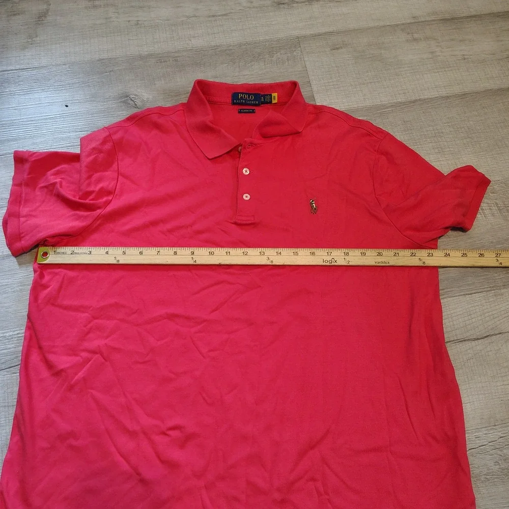 Polo Ralph Lauren XL Classic Fit Red Short Sleeve Pique Polo Shirt Pony Logo